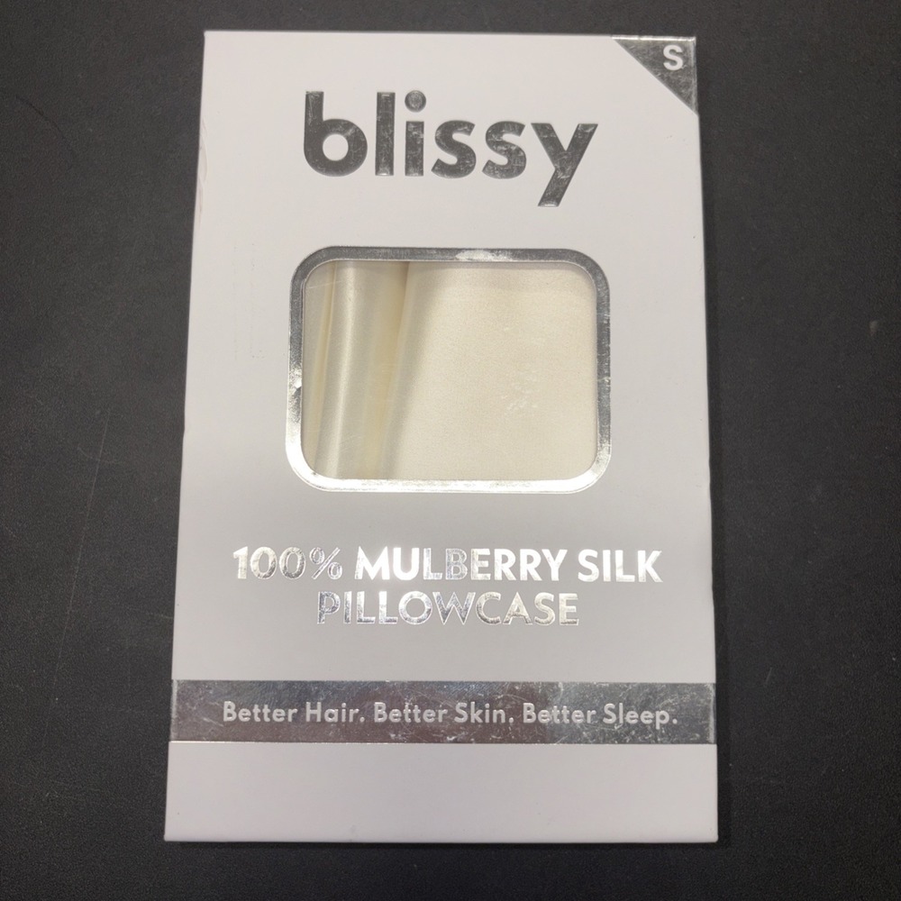 Blissy 100% Mulberry Silk Pillowcase Standard Size 22 Momme  Ivory White